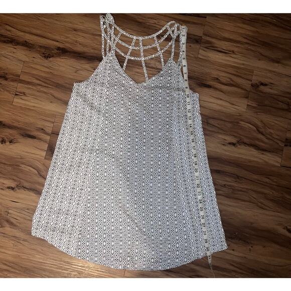 RVCA Strappy Blue and White Diamond Abstract Print Dress Size Small - Picture 8 of 10